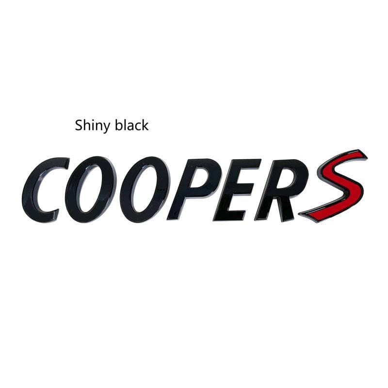 1Pcs 3D Metal S Logo Front Grille Emblem SD Badge Car Rear Tail Bumper Trunk Sticker For Cooper S Logo F55 F56 F60 R55 R56 R60 ivory