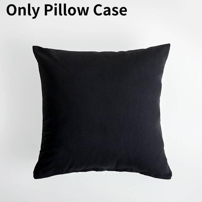Luxurious Thick Plain Polyester Cushion Cover For Sofa And Living Room 18x18 Inches Black