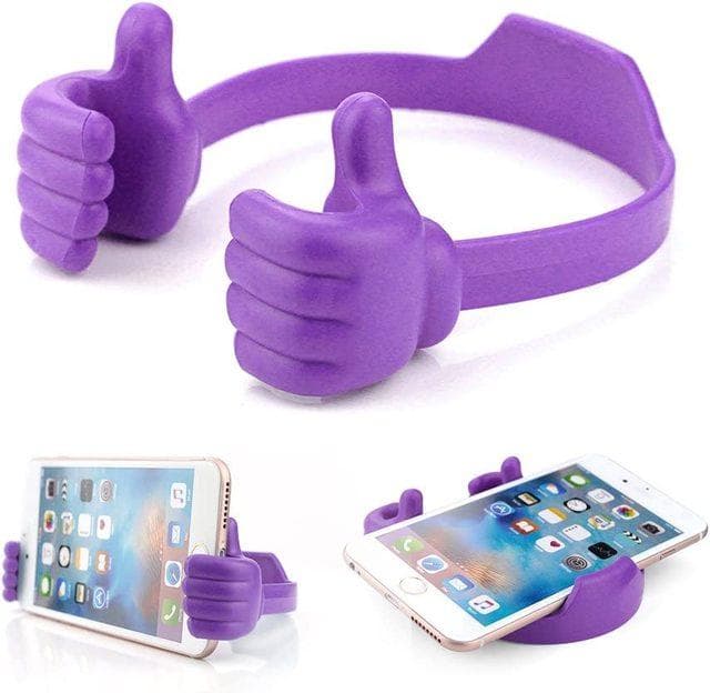 Thumbs-up Cell Phone Holder, Adjustable Silicone Tablet Stand, Multi Colors Portable Desktop Stand for iPhone Xiaomi Samsung purple