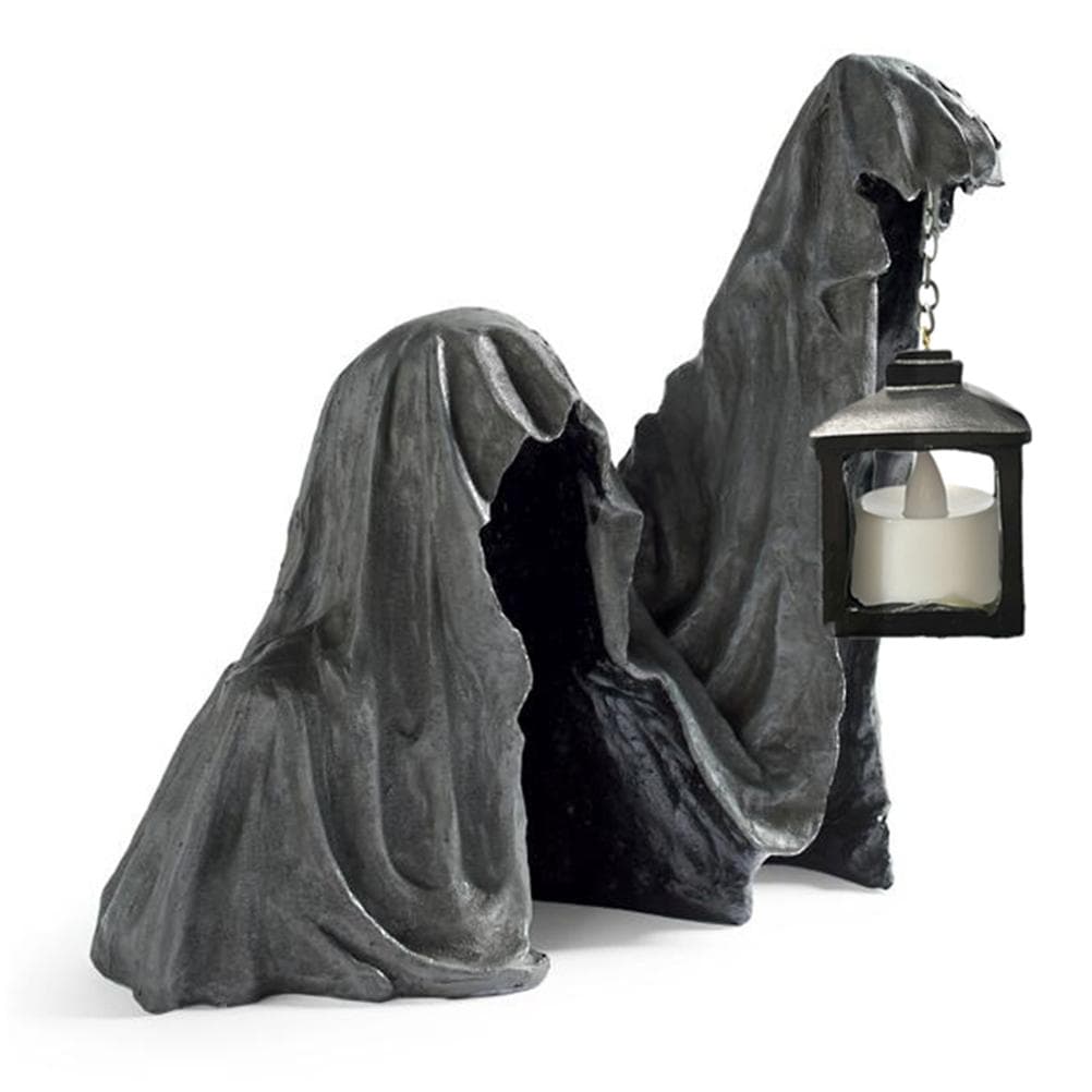 Halloween Ghost with Lantern Statue Realistic Resin Ghost Sculpture Garden Decor Party Supplies
