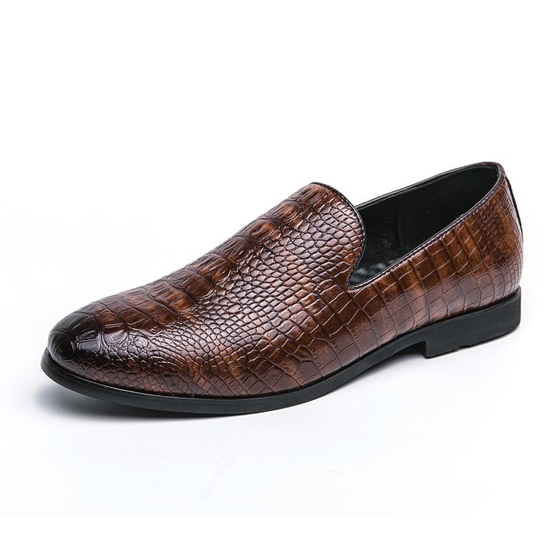 Fashion Casual Leather Mens Slip on Footwear Office Man Formal Shoes Wedding Party Man Dress Shoes Breath Driving Lazy Loafers Moccasins 42 brown