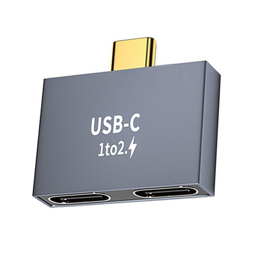 Phone 1 to 2 Adapter Type-C Splitter PD Charger Data Transfer USB C Male to Dual USB C Female