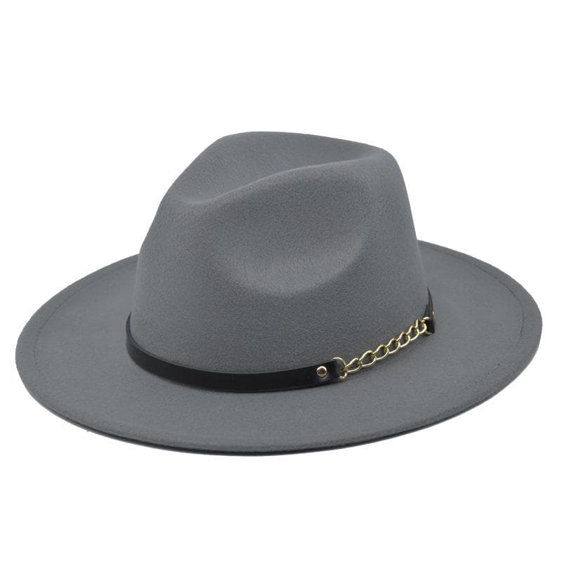 Simple Big Brim Hat Chain British Style Classic Jazz Top Hat