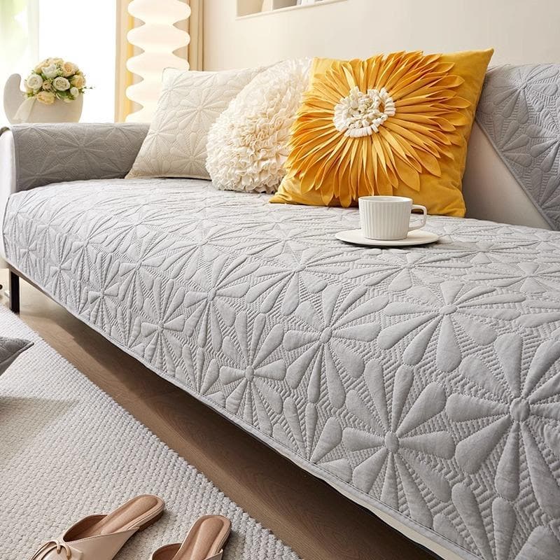 Quilting Flowers Sofa Cover for Living Room Decor Modern Sofa Cushion Mat Couch Protector Cover Soft Cotton Chair Sofa Towel 70x70cm 1pcs