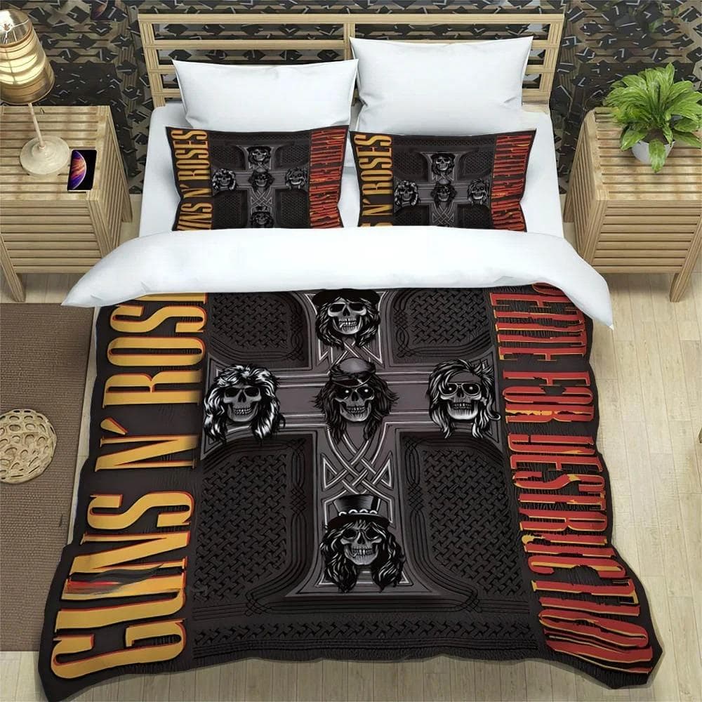 Rock Band Guns N' Roses Bedding Sets exquisite bed supplies set duvet cover bed comforter set bedding set luxury birthday gift EU Single 135x200cm