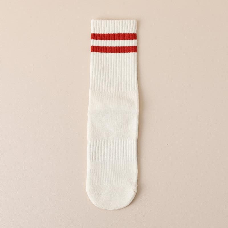 Fashion Striped Mens Socks Casual Streetwear Black White Sports Socks Men Male Cotton Breathable Hip Hop Skateboard Long Socks