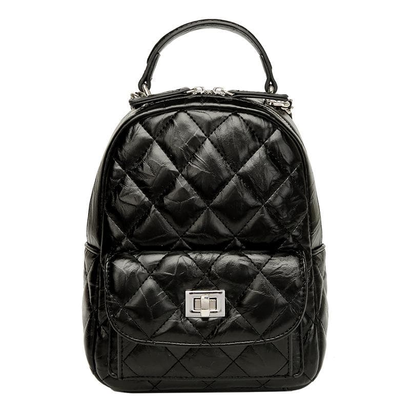Leather Diamond Chain Backpack for Women Fashion Spring and Summer Small Fragrance Style Design Niche Travel Backpack