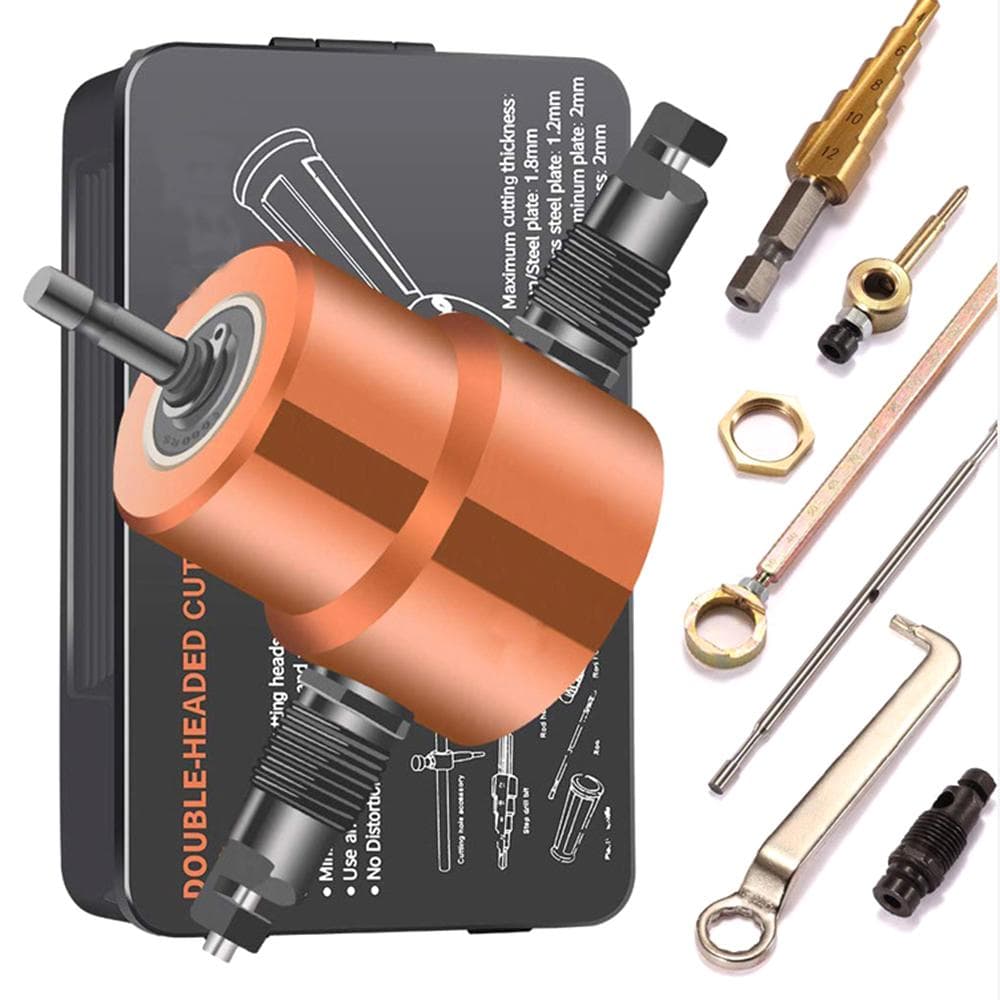 Double Tip Sheet Metal Cutting Nibbler Metal Saw Cutter 360 Degree
