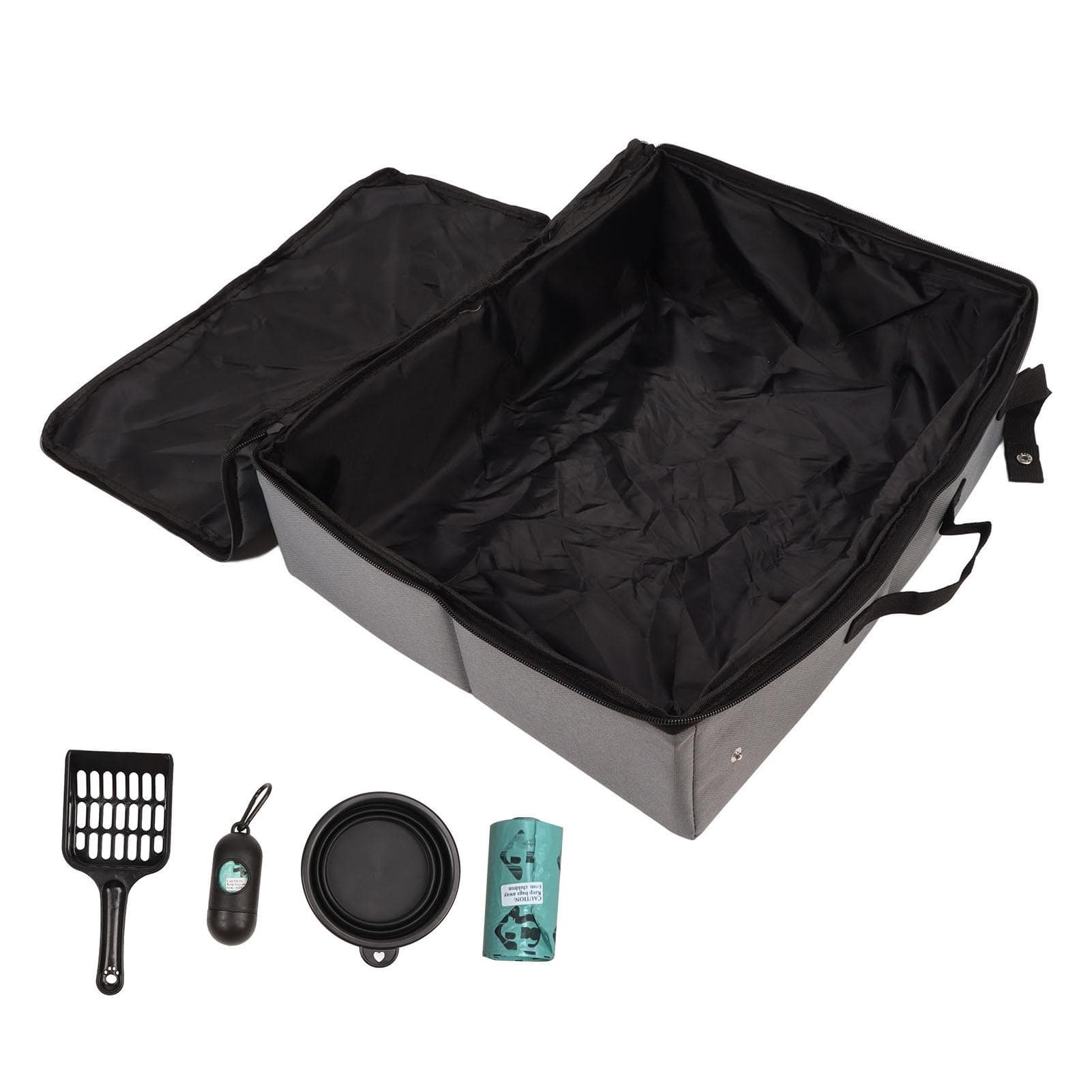 Travel Cat Litter Box Portable Leak Proof Collapsible Cat Litter Box with Lid for Traveling Camping