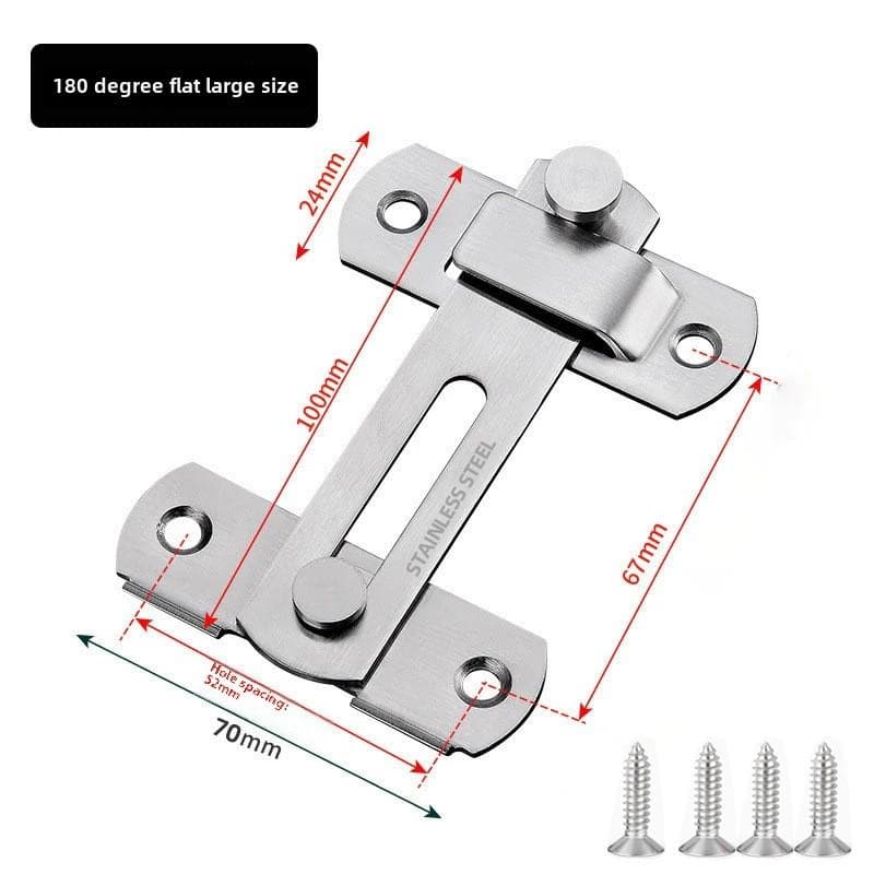 Gate Latch Sliding Barn Door Latch For Locking Matte Black Stainless Steel Gate Latches Flip Latch Safety Door Bolt Latch Lock Large silver