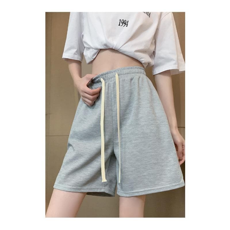 Women's Summer Thin High Waist Loose Casual Five-point Straight Wide-leg Mid-leg Pants Hong Kong Flavor XXL
