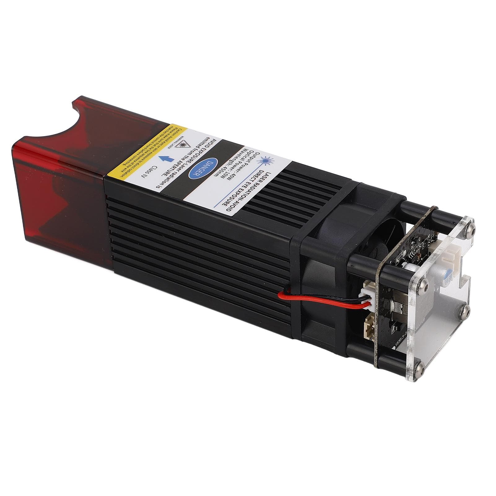 Laser Engraver Module 40W 450nm Fast Cutting Speed Eye Safety Quiet CNC Laser Engraving Module 12V