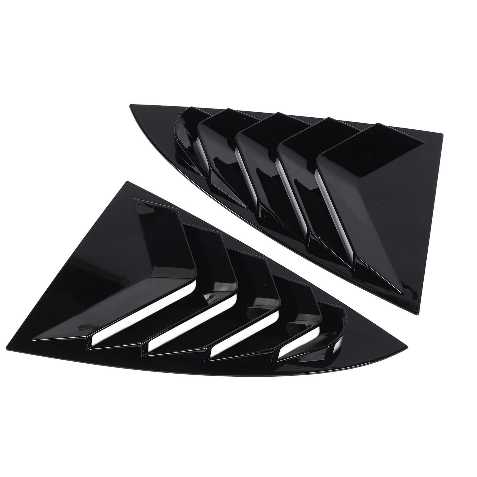 2Pcs Car Rear Window Shutter Cover Trim Stylish Look Window Louver Side Vent Trim Replacement for black