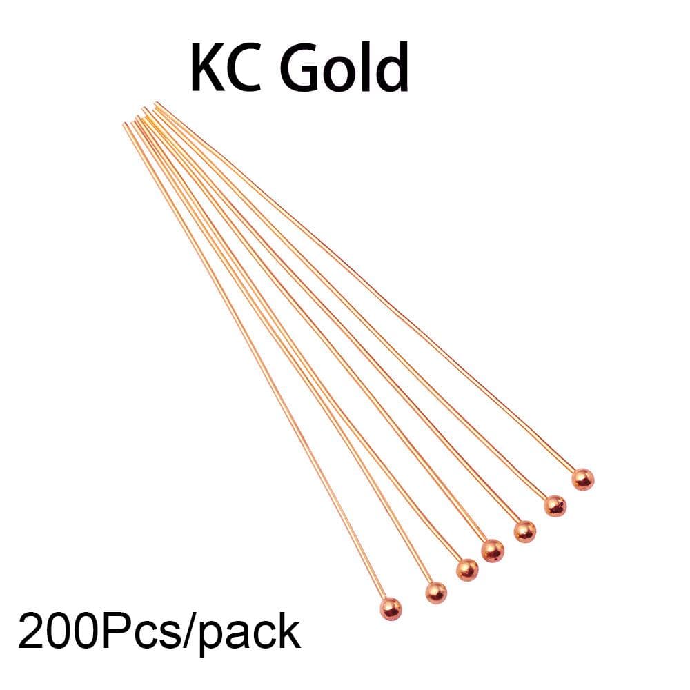 50-200pcs/lot 16 20 25 30 40 50 mm Gold Metal Ball Head Pins For Diy Jewelry Making Head pins Findings Dia 0.5mm Supplies 30mm