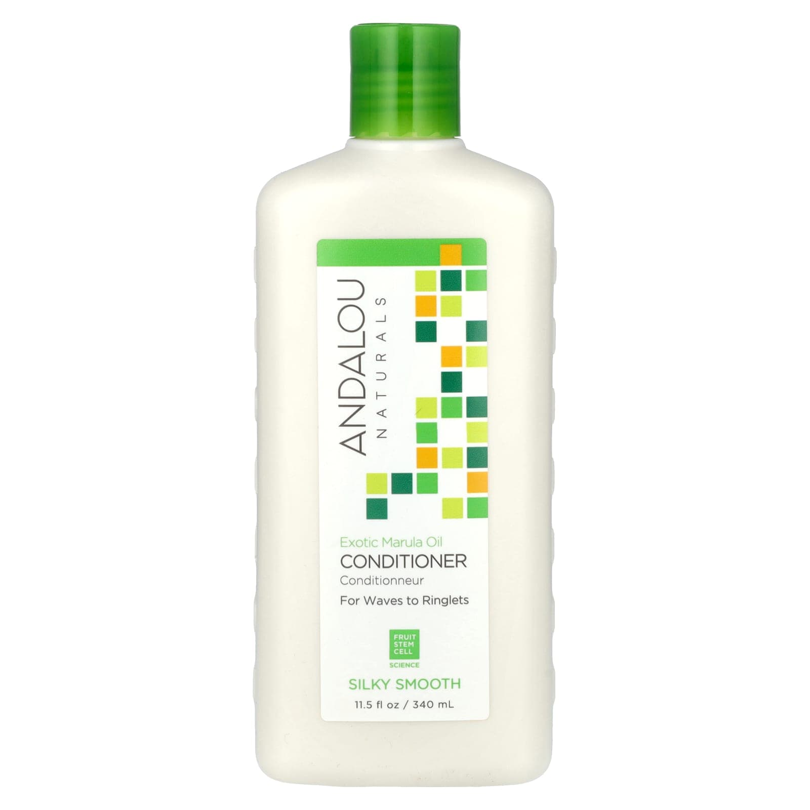 Andalou Naturals, Conditioner, Silky Smooth, Waves to Ringlet, Exotic Marula Oil, 11.5 fl oz (340 ml)