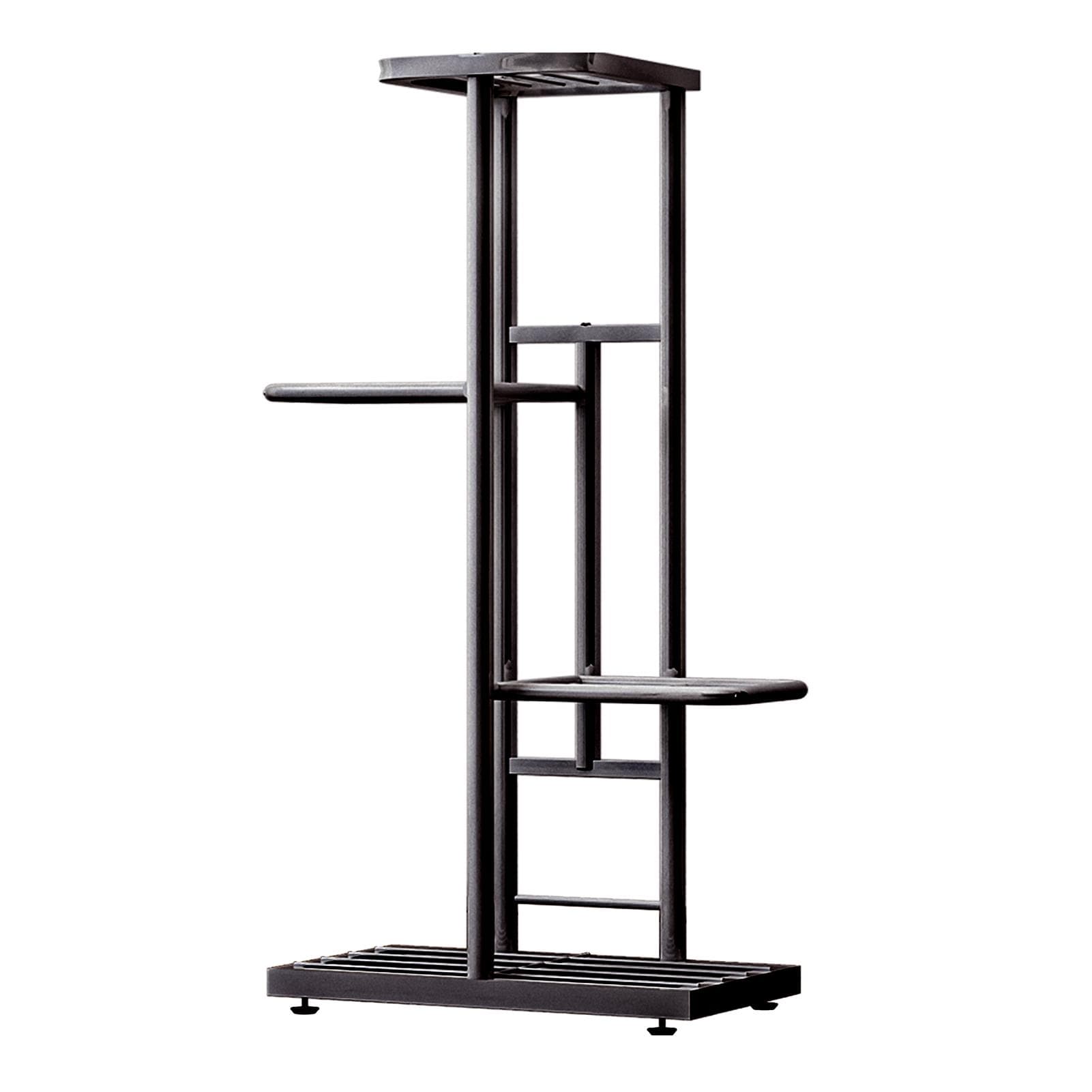4-Tier Display Shelf Flower Pots Rack Plant Stand Potting Ladder Planter Stand Heavy Duty Storage dark gray