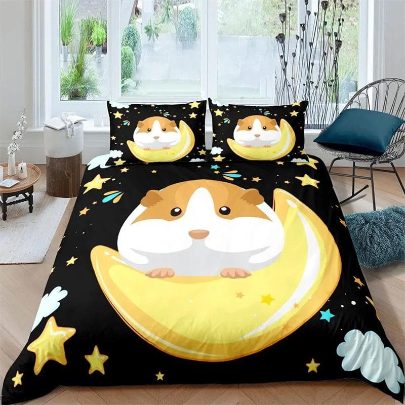 Hamster Duvet Cover Family Pet Guinea Pig for Women Children Boys Girls Lovely Mini Animals Quilt Cover for Bedroom Decorations 135x200cm 2pcs