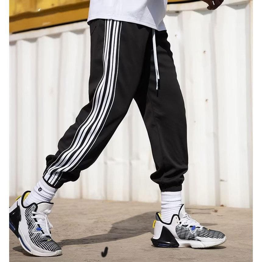 Casual Trousers and Men's Ties In Winter Thickened Sweatpants Loose Basketball Trousers Straight Tucked Socks 3XL