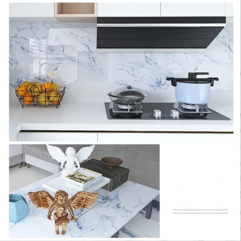 Kitchen Sticker Waterproof, Oil-resistant and Heat-resistant Thickened Wall for Cooktop Desktop Film Wallpaper 60cm*5m