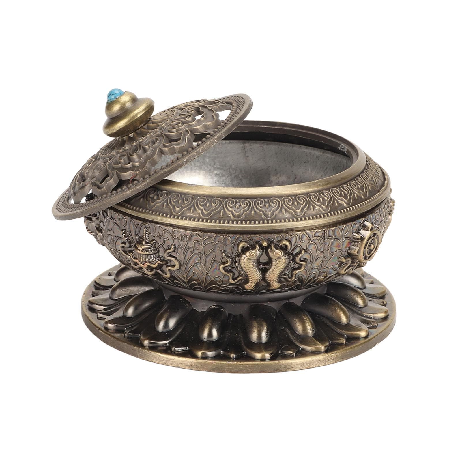 Incense Burner Bronze Nepal Sandalwood Alloy Incense Burner Holder for Tea Room Table Decoration