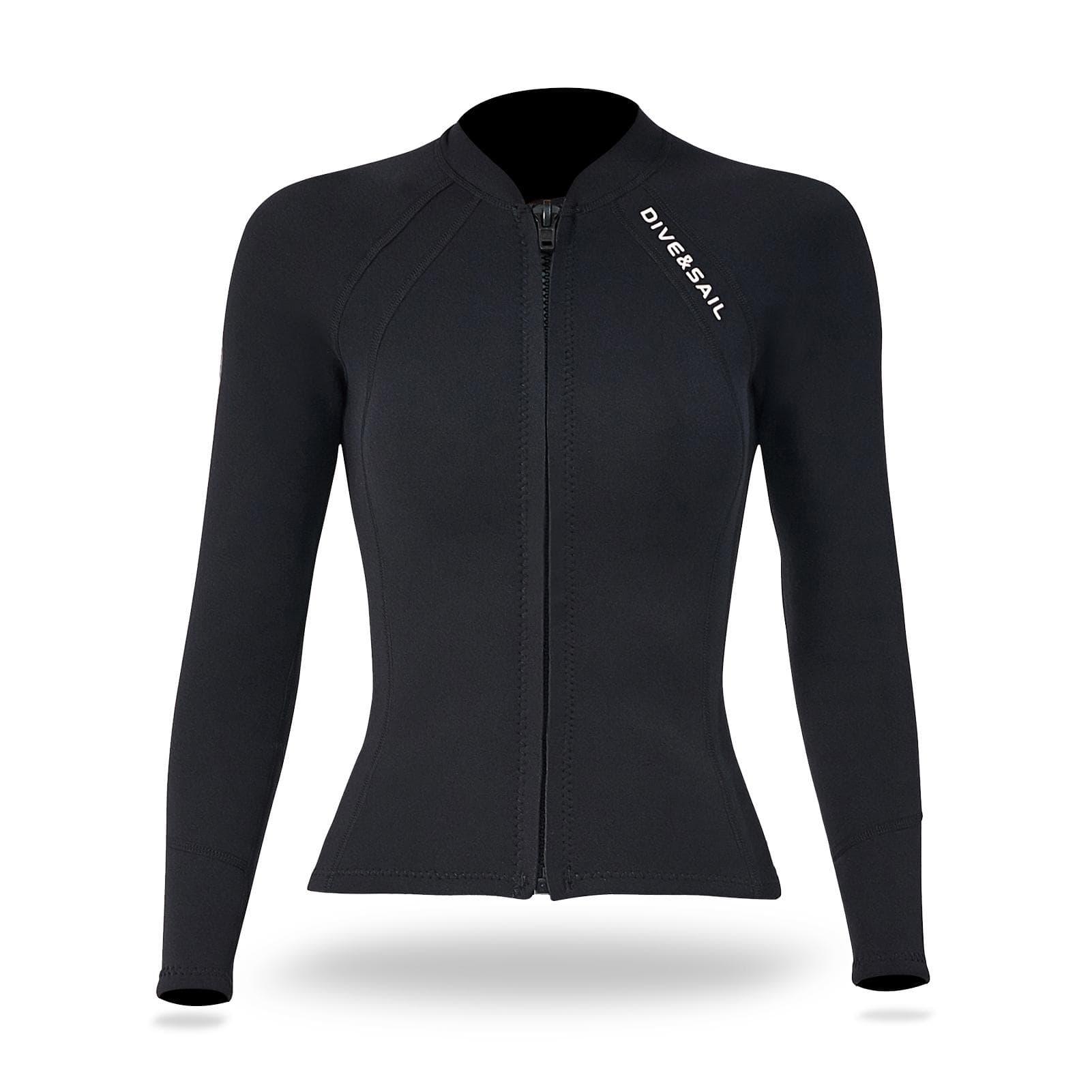 2mm Neoprene Women Diving Top with Front Zipper Wetsuits Jacket Long Sleeves Wetsuit Top for Women XL