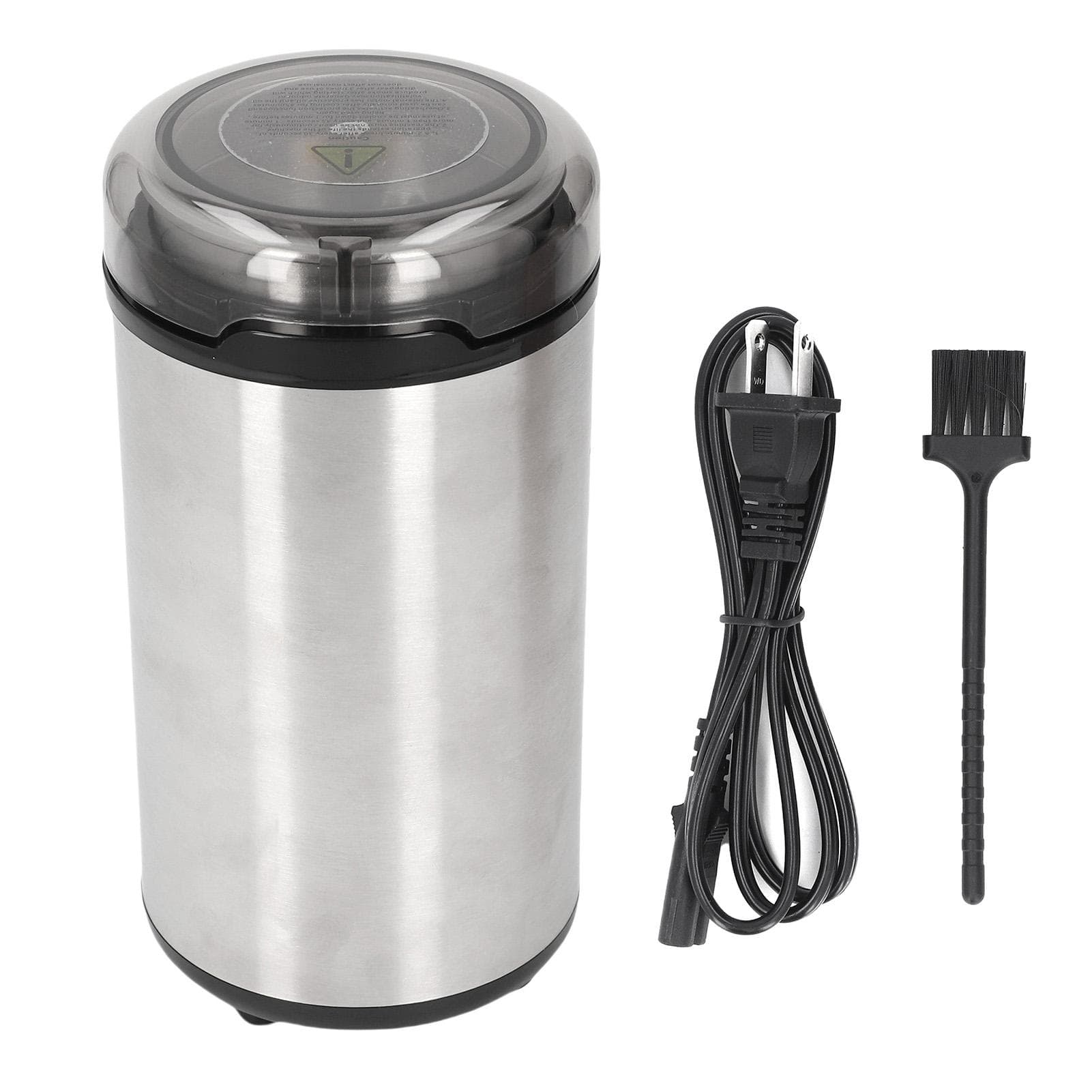 Electric Coffee Grinder 304 Stainless Steel Cutter Coffee Bean Grounder 200W with Transparent Lid L(for 6.5-9kg)