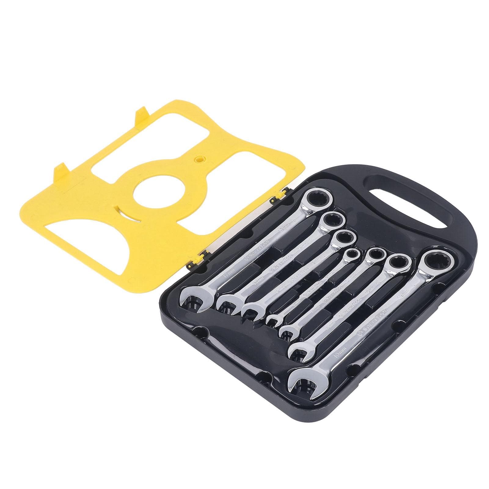 7Pcs Ratchet Wrench Set Metric 72 Teeth CRV Wrenches Hand Tool 8 10 12 13 14 17 19mm