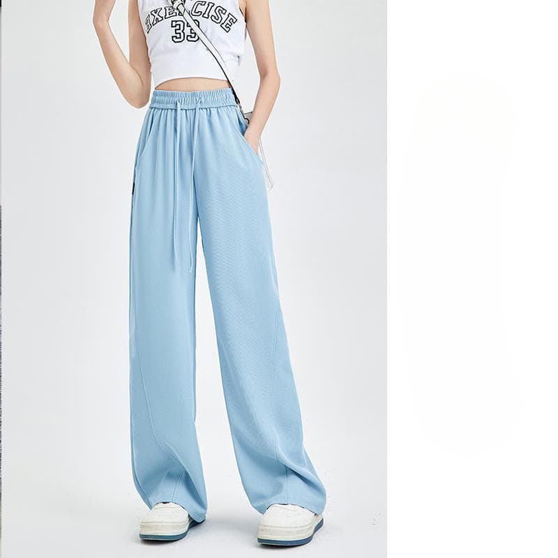 Narrow Version Suit Wide-leg Pants for Women In Summer Ice Silk Sunscreen Pants Banana Pants Small Pants Women Casual Pants XXL