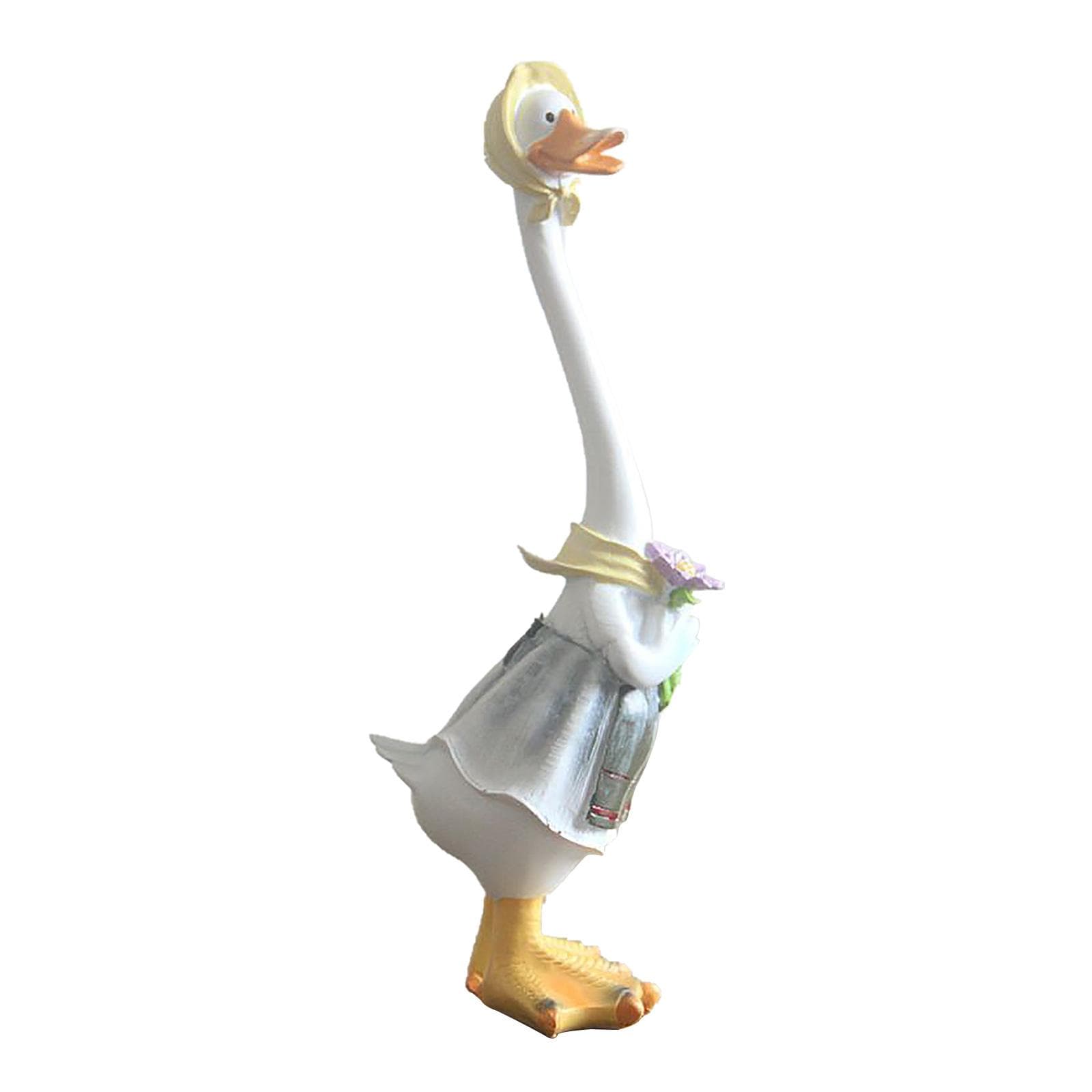 Cartoon Duck Garden Decoration Resin Cute Multi Color Weather Resistance Garden Ornament