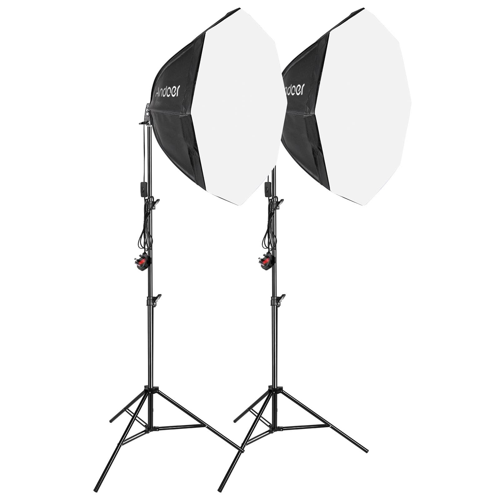 Andoer Studio Photography Softbox Kit with 70cm/28in Octagon Photography Softbox * 2 + 2.1M Metal UK