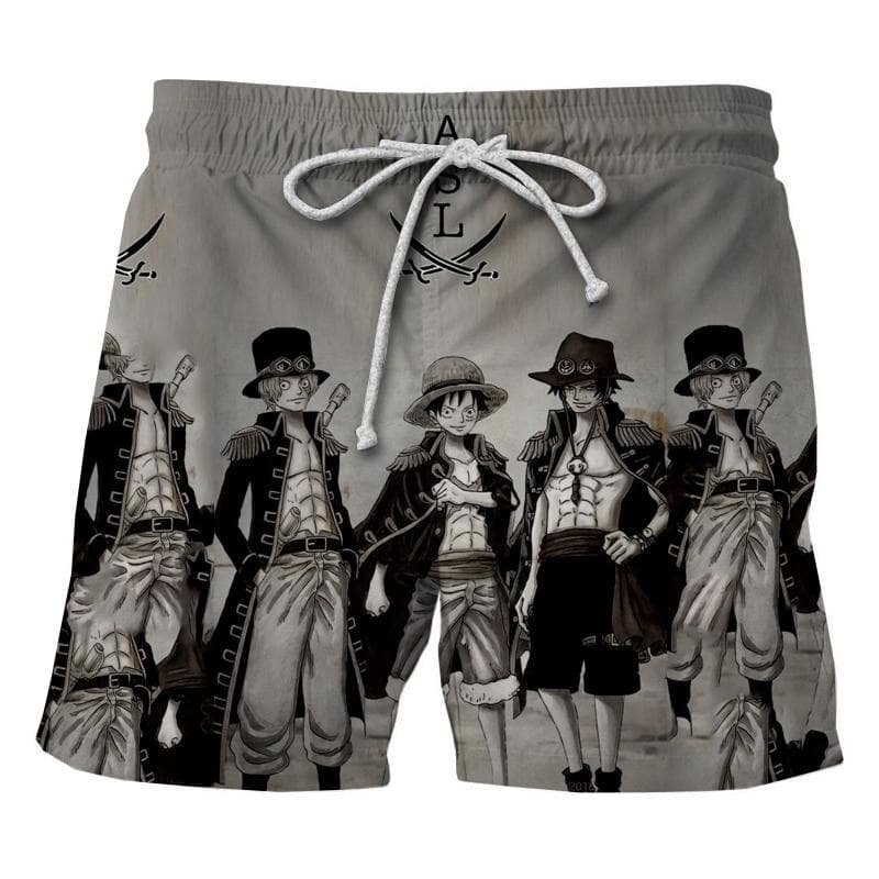 2022 Summer Japanese Anime One Piece Luffy Zorro Print Men's Swimming Shorts Quick Dry Beachwear Swimwear Surfboard Sports Pants XXXL