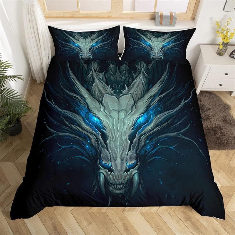 3D Dragon Themed Household Bedding Set Chinoiserie Style Quilt Cover Pillowcase 2/3 Pieces AU180 * 210 Full Size Decorative Quilt Cover DE 135x200cm