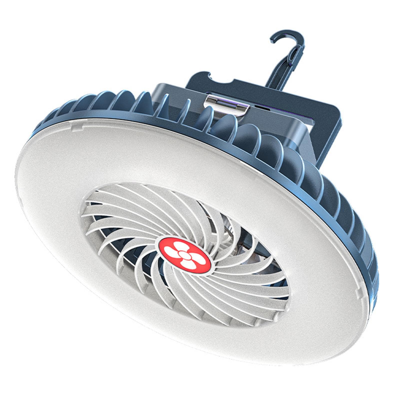 Portable Camping Fan with Foldable Tripod LED Lantern Mini Desk Fan USB Rechargeable 2400mAh 1