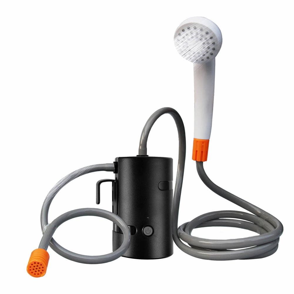 Portable Camping Shower Outdoor Electric Shower Pump Rechargeable Shower Large capacity Folding black