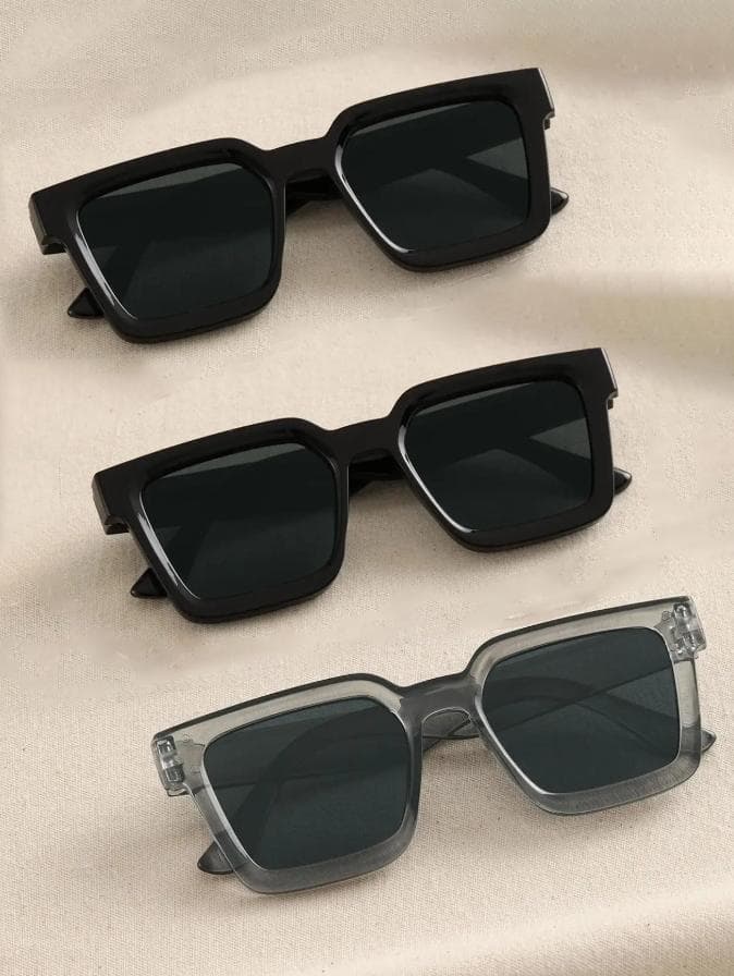 1/2/3 pcs Square Frame Fashion Sunglasses For Women Men UV400 Vacation Driving Cycling Accessories
