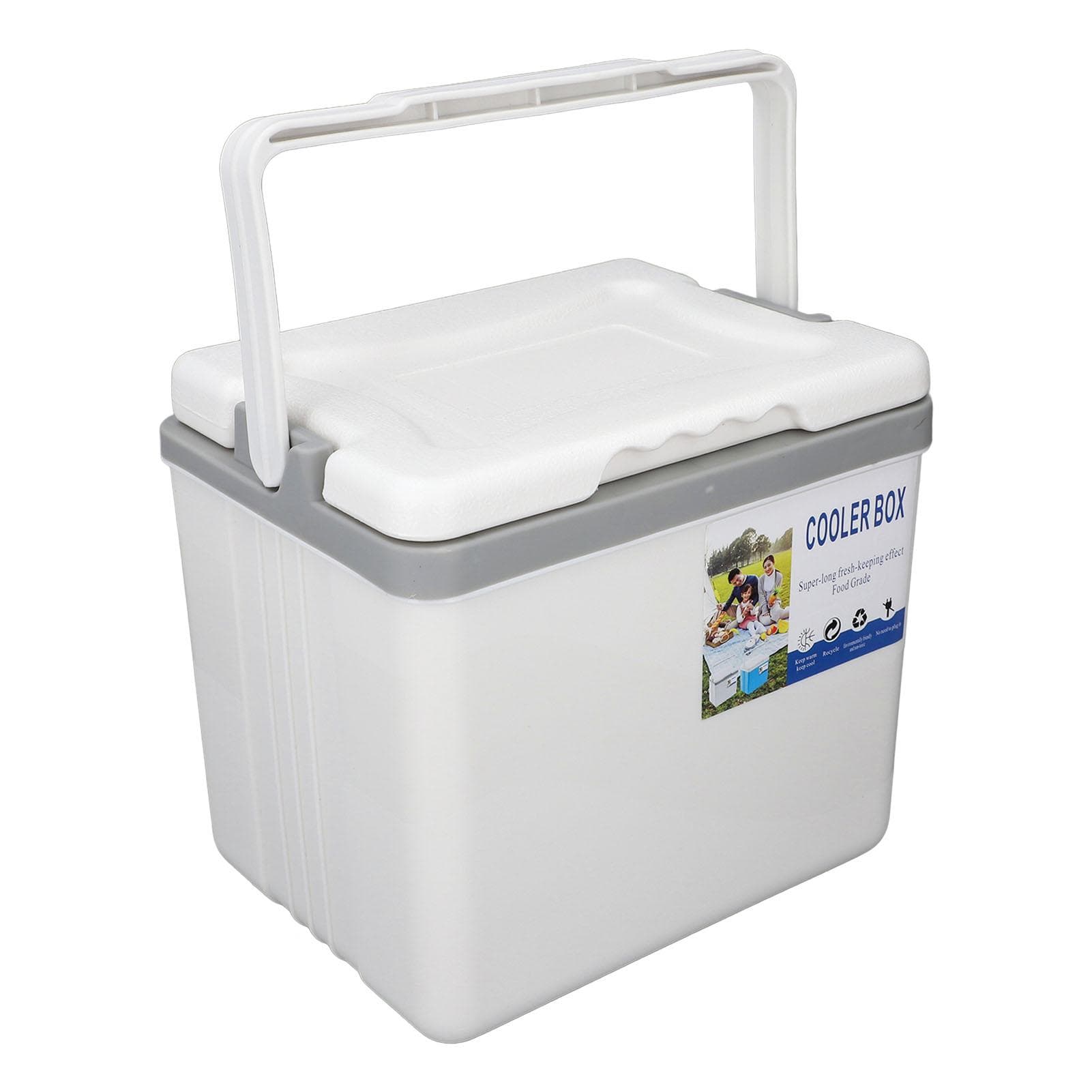 6L Portable Cooler Box Large Capacity Multifunctional Keeps Food Freshness and Drink Cool Insulated white