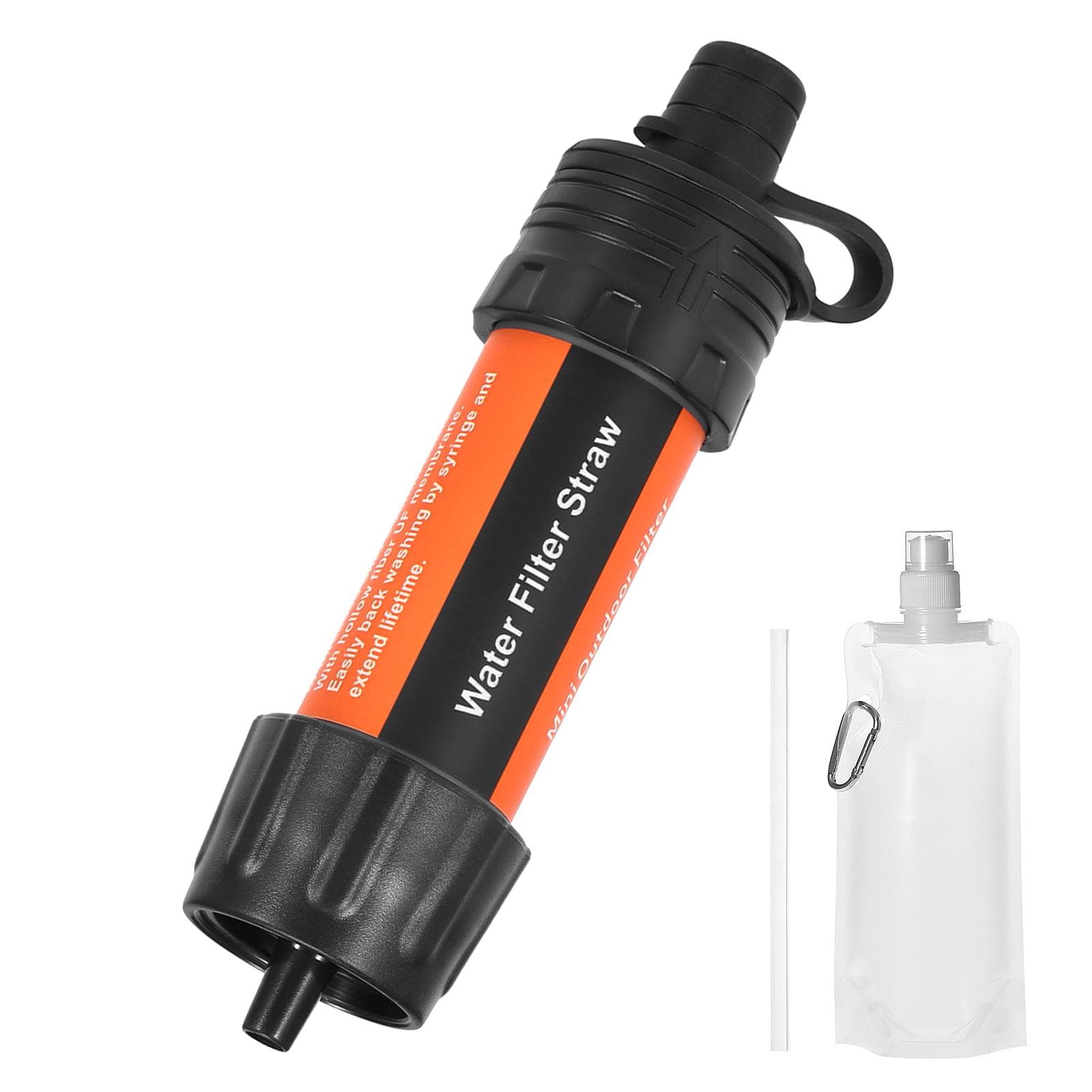Outdoor Water Filter Straw Water Filtration System Water Purifier for Emergency 1pcs orange