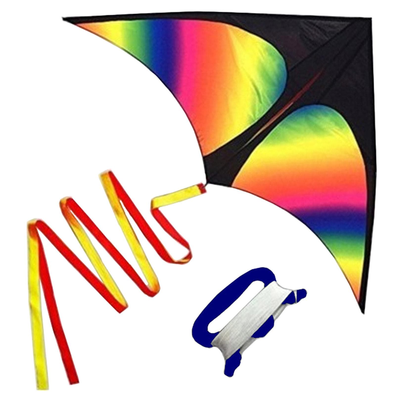 Colorful Delta Kite Easy to Fly Kite Single Line Beach Kite with 30m String for Kids Adults