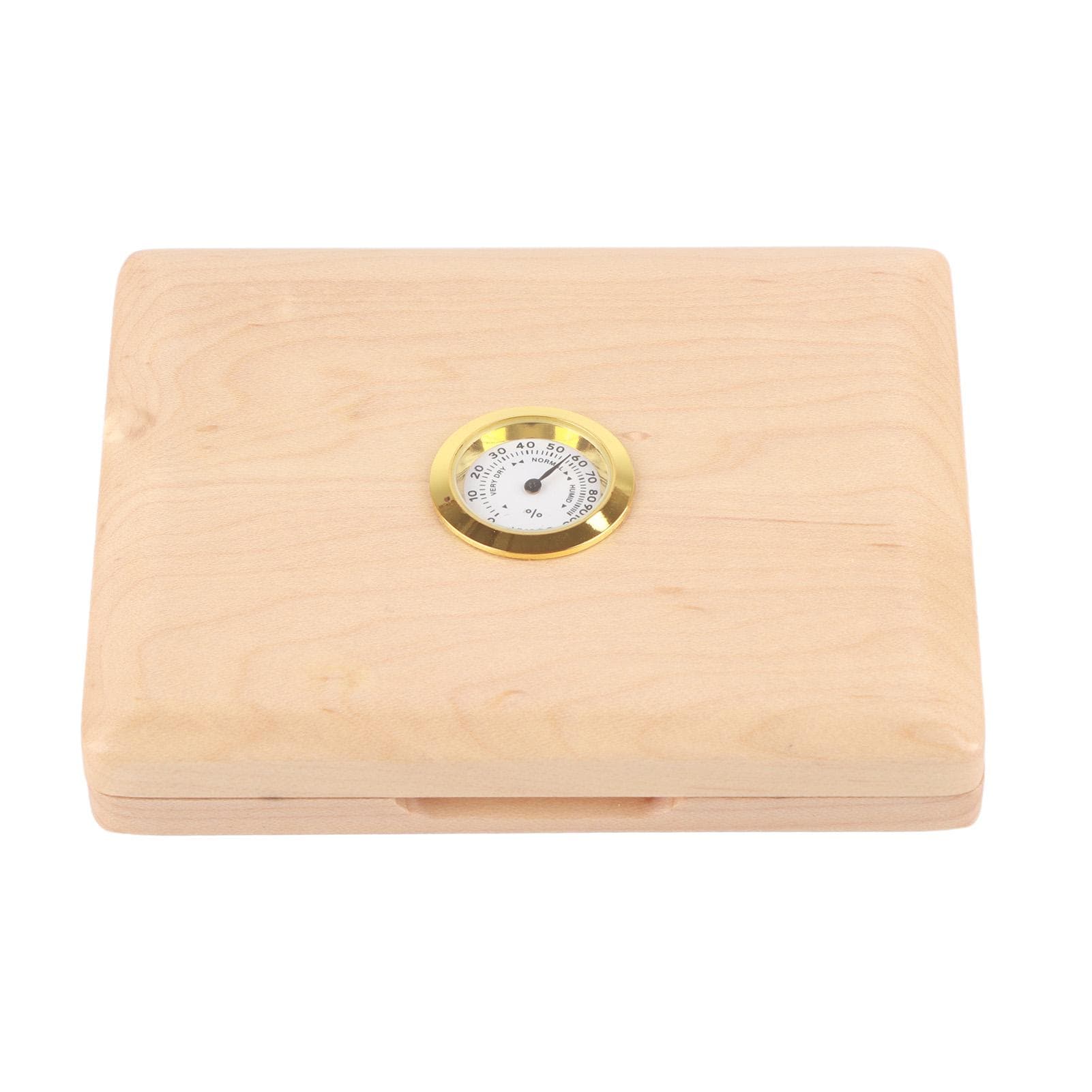 Saxophone Clarinet Reed Case Solid Wood 5Reeds Holding Storing Box with HygrometerLog Color