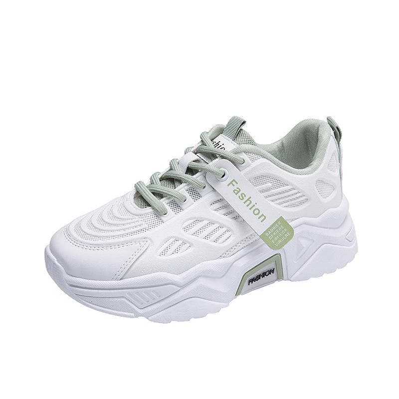 Small White Shoes Women's Sports Shoes Women's Autumn Sports Women's Shoes Breathable Daddy Shoes Running Shoes Casual Fashion Shoes 40 green