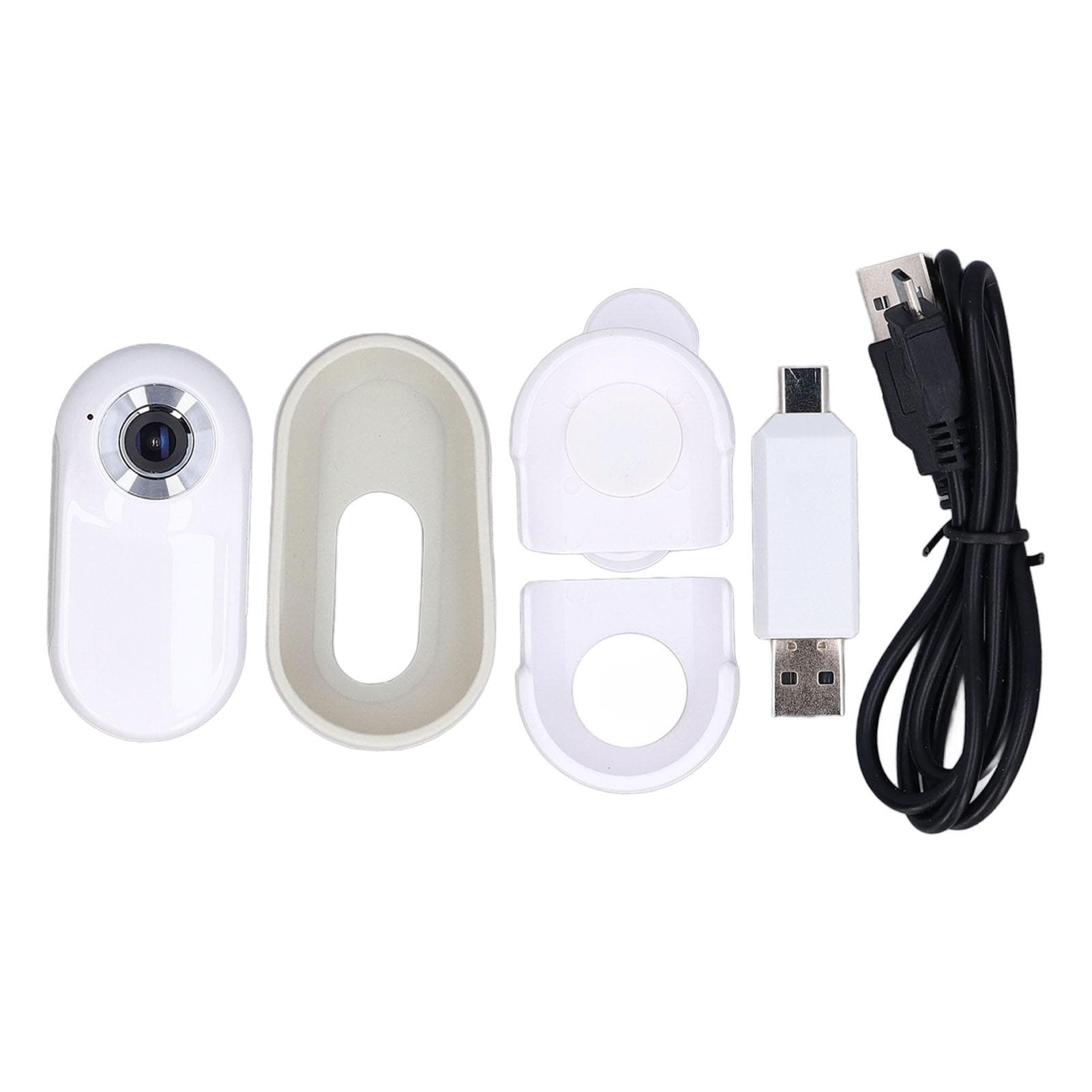 Pet Action Camera Lightweight HD Cats Dogs Wearable Camera with Video Records for Outdoor Cycling white