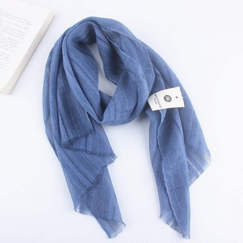 Cotton and linen scarf for women solid color thin silk scarf for autumn and winter warm neck protection scarf shawl short neck scarf 130