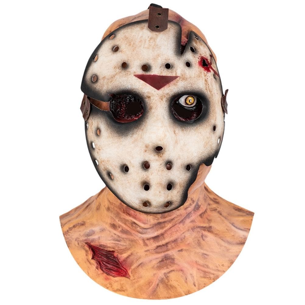 2Pcs Halloween Horror Film Face Cover Head Cover Latex Cosplay Face Covering Halloween Party
