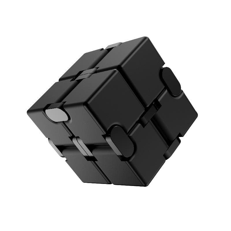 Fidget Infinity Cube Toy, Aluminum Alloy Metal Infinity Cube Gadgets Toys for Adults, Magic Cube for Stress Anxiety Relief 3.8*3.8*3.8cm black