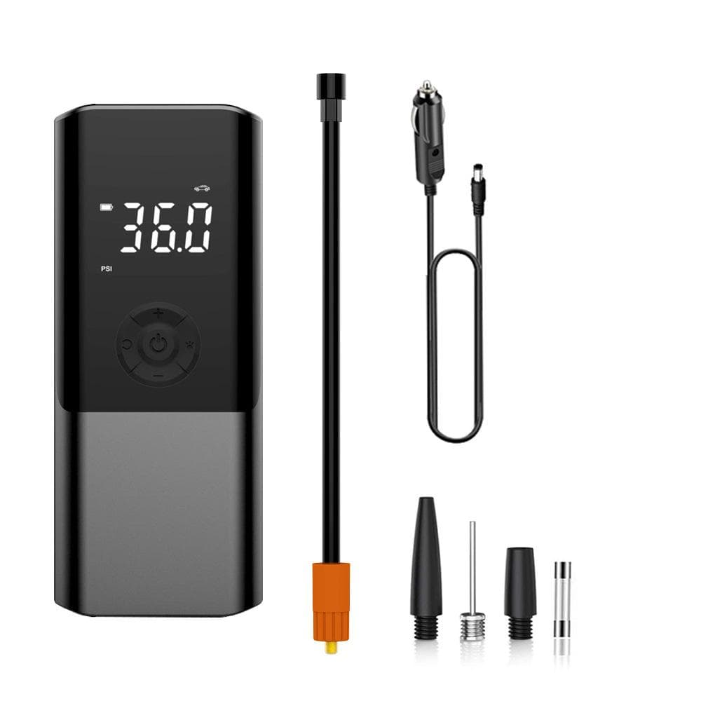 Portable Car Air Pump 150PSI Corded Air Compressor Handheld Electric Tire Inflator with LED Light Car Power black