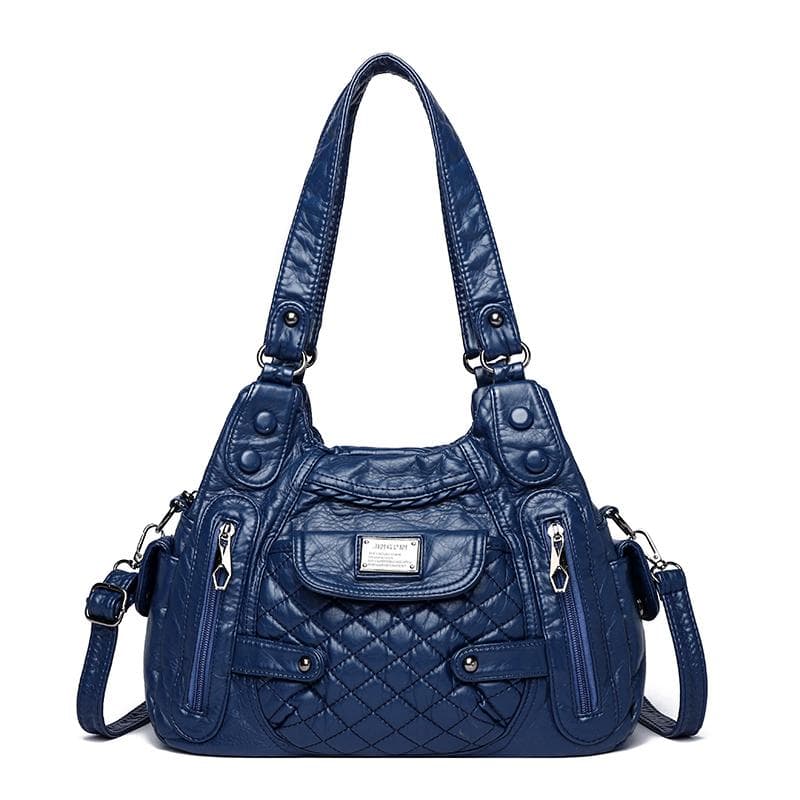 New Fashion Casual Tote Bag Women Handbags Soft Leather Shoulder Bags Vintage Large Capacity Crossbody Bag Handbag For Ladies dark blue