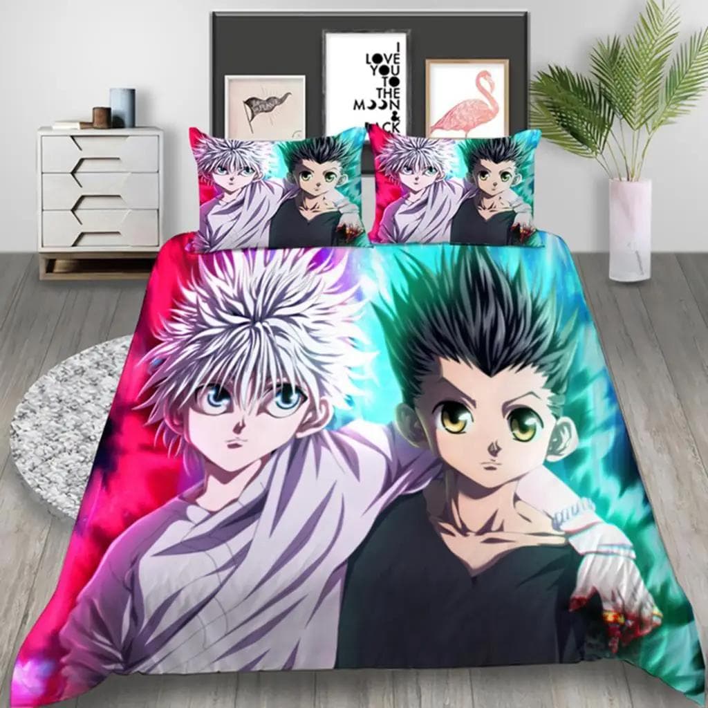 Japan Anime Hunter Hunter 3D Printed Bedding Set Duvet Covers Pillowcases Comforter Bedding Set Bedclothes Bed Linen 05 EU single(135x200cm)
