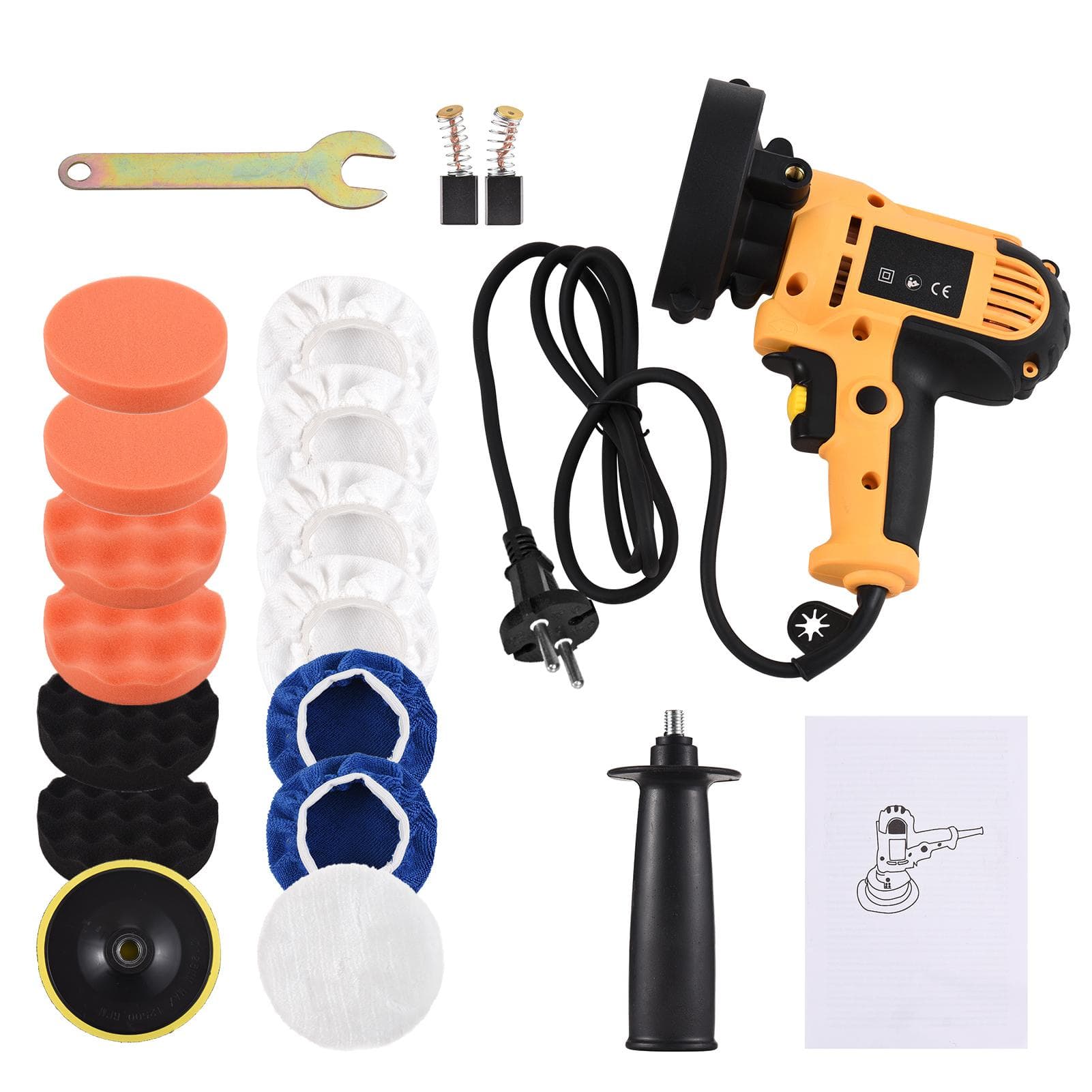 Geevorks 5-inch Electric Car Polisher Kit 700W Auto Car Buffer 600-3700RPM Variable Polishing US
