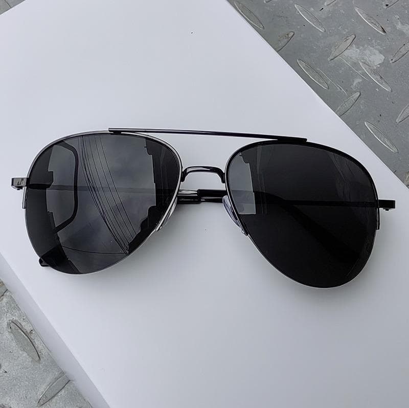 Fashion Gradient Sunglasses for Men Big Frame Pilot UV400 Anti-reflective Brand Design Sun Glasses