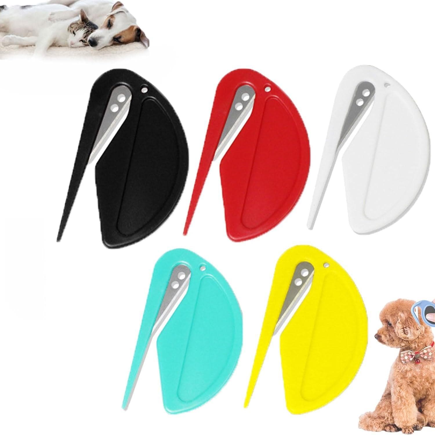 5pcs Pet Knot Cutter Colorful Perfect De-tangling Tool For Cats Small And Sharp Grooming Knot Remover